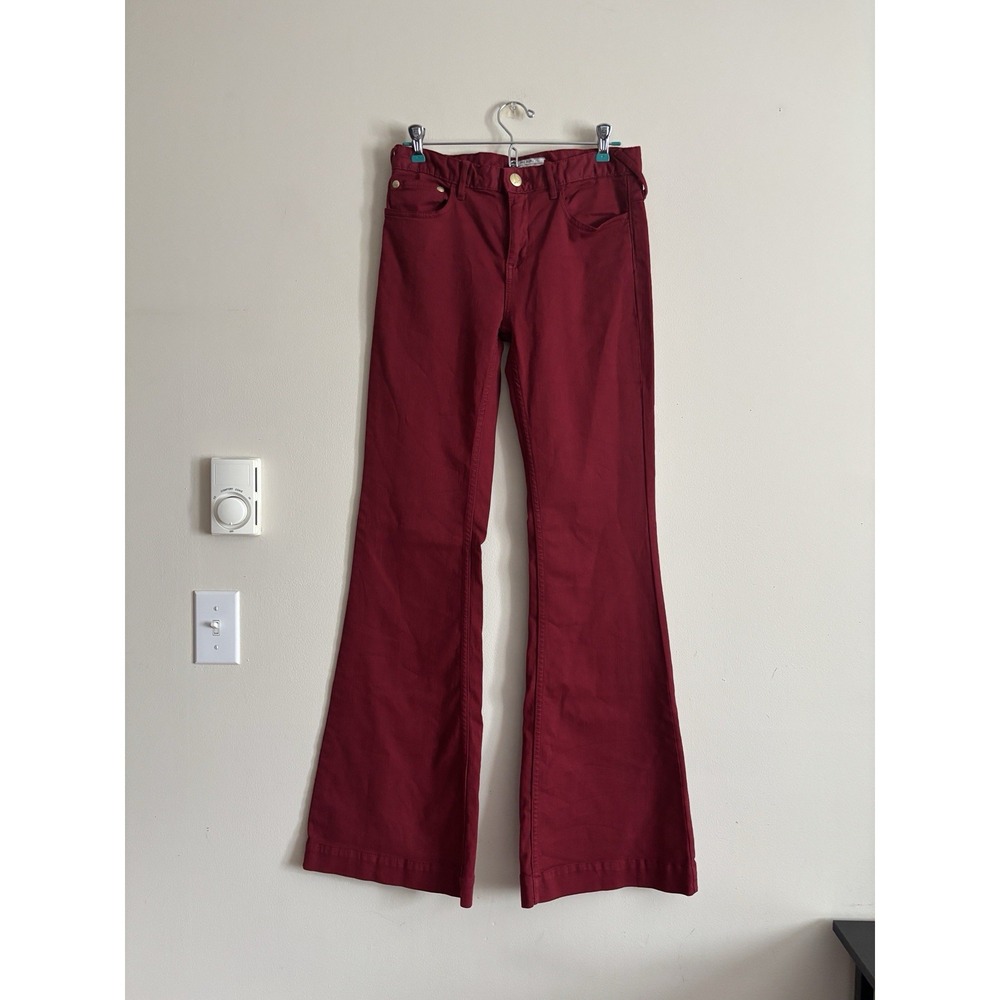 Free People Flare Leg Pants Jeans Red Size 28 Medium Boho Hippie Retro 70s Chic
